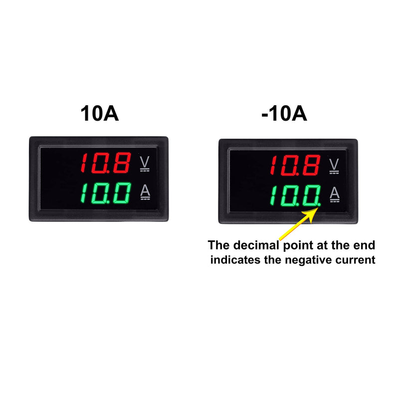  [AUSTRALIA] - bayite Volt Amp Meter, DC 5-100V 100A Waterproof Dual Display Current Voltage Meter, Digital Mini Ammeter Voltmeter Gauge with Hall Effect Sensor Current Transformer