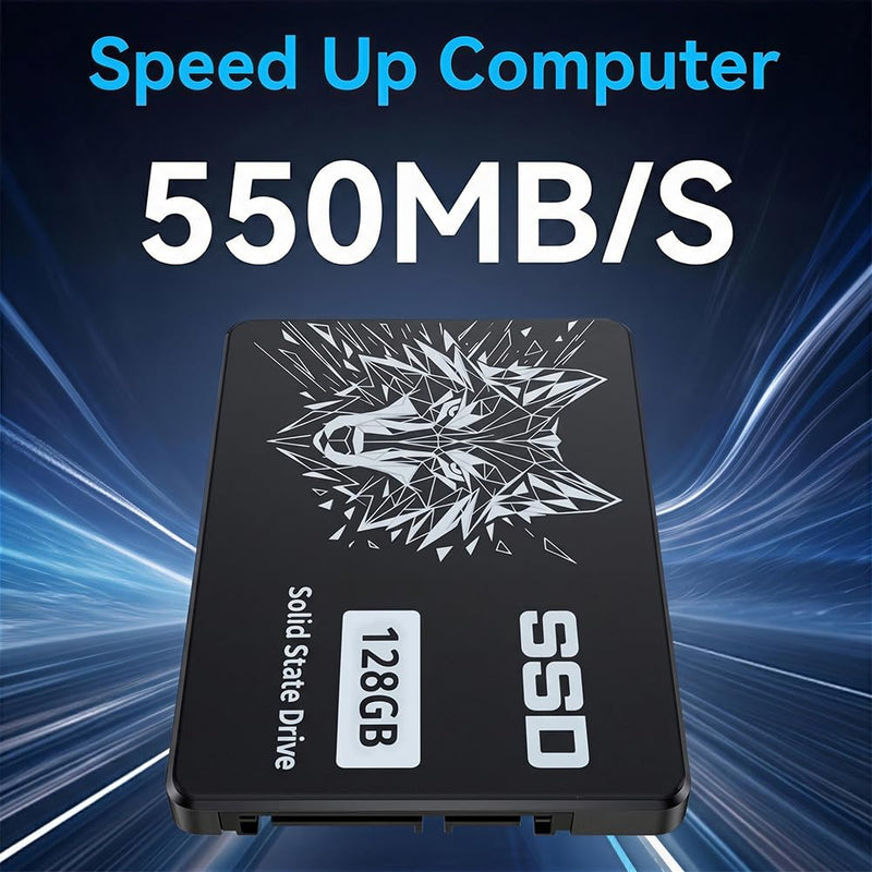 128GB SSD 2.5 Inch SATA III Internal Solid State Drive – Upgrade Laptop or Desktop with 550MB/s Read,Silent & Shockproof, Compatible with Laptop, Desktop PC, All-in-One(Style-E)