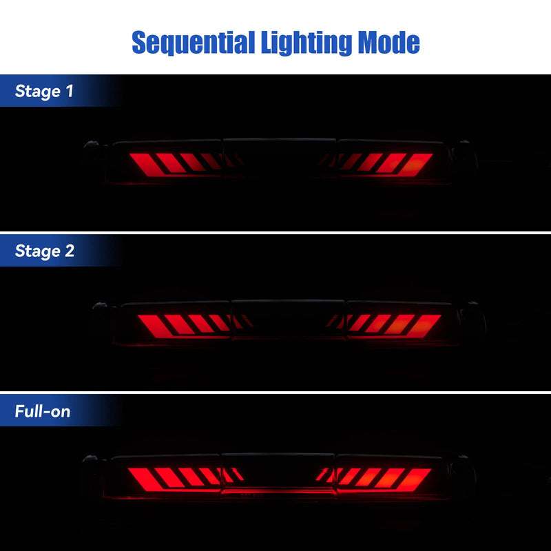Third 3rd Brake Light for 1999-2006 Chevy Silverado/GMC Sierra 1500 2500 3500 HD, TIME TUNNEL Sequential LED High Mount Stop Light for 2007 Silverado/Sierra Classic, Rear Center Cab Tail Lamp For 99-07 Silverado/ Sierra TIME TUNNEL