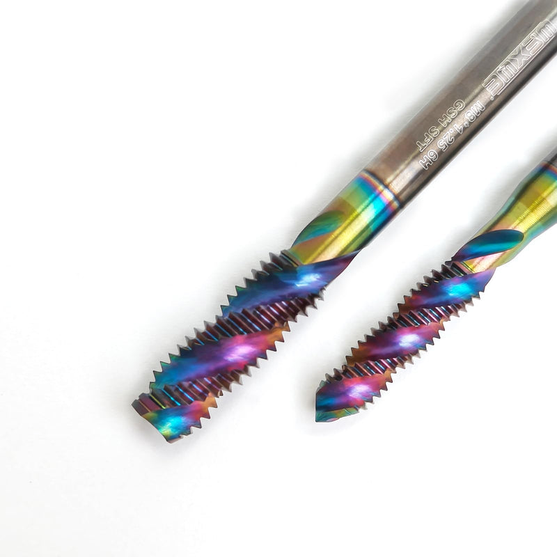 Tools DLC Coating Spiral Flute Taps High Speed Steel (HSS) 3 Flutes Machine Screw Tap Set Metric M2 M2.5 M3 M4 M5 M6 M8 M10 M12 Thread Tapping Tool 9cps M2 M2.5 M3 M4 M5 M6 M8 M10 M12 Set 9PC
