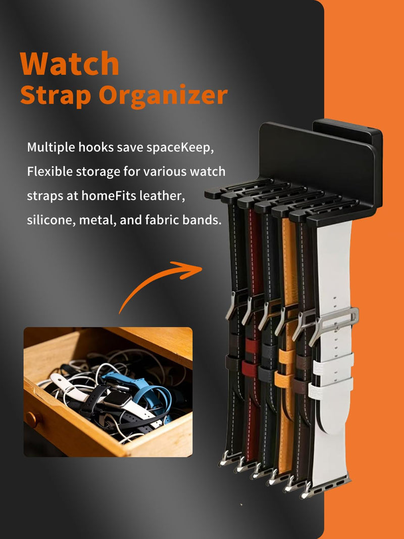 2 Pcs Watch Band Holder Organizer, Black, watch cases for men