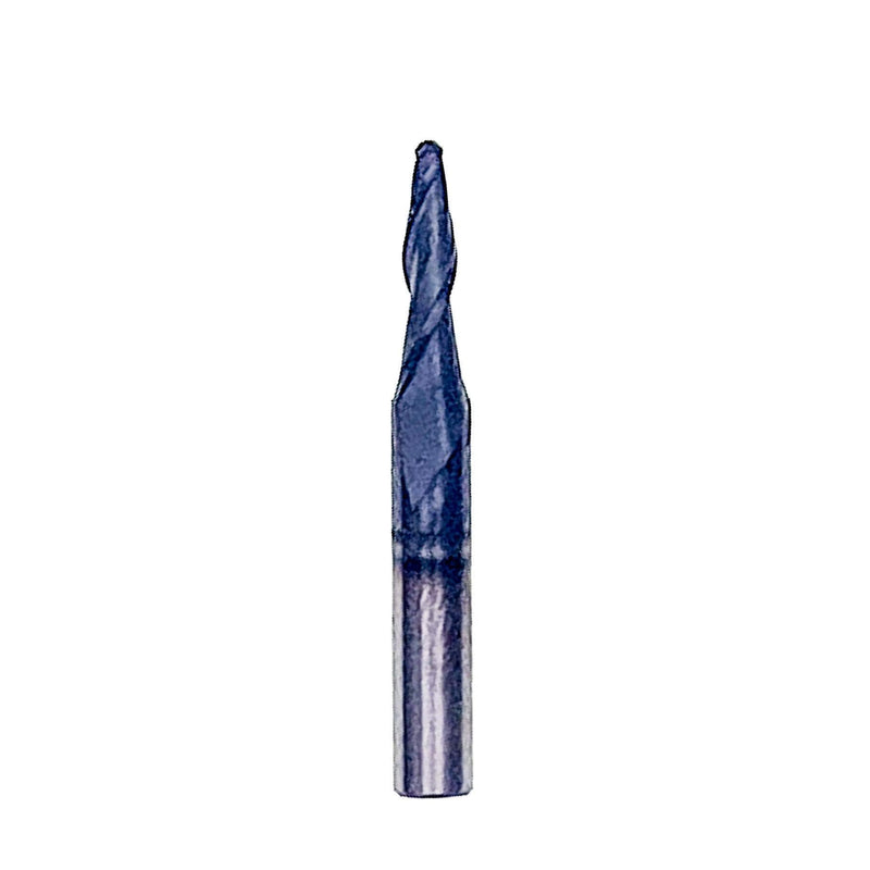 Foos - Tapered Angle Ball Tip Set - 1/4 Shank -Solid Carbide - TiAIN Coated Router Bits (6 Piece Set 2.0mm - .25mm) 6 Piece Set 2.0mm - .25mm