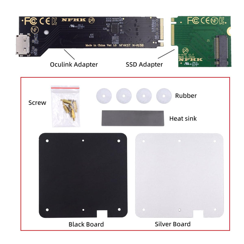 2280 PCI-E 5.0 4.0 M.2 M-Key NVME to Oculink SFF-8612 SFF-8611 & SSD Host Adapter with for NUC15 Pro Mini PC Computer Slim Type NUC15CRK Slim Type NUC15CRK Kit