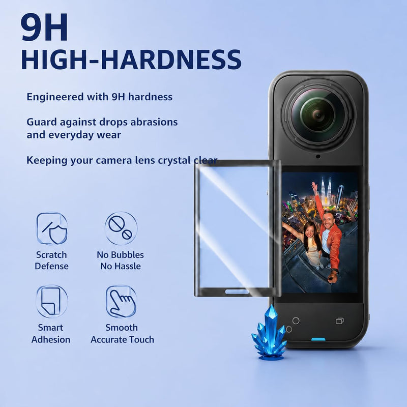 Lens Guards & Screen Protector for Insta 360 X5 | High Transparency Tempered Optical Glass Lens Protector Cover,9H Hard Anti-Scratch