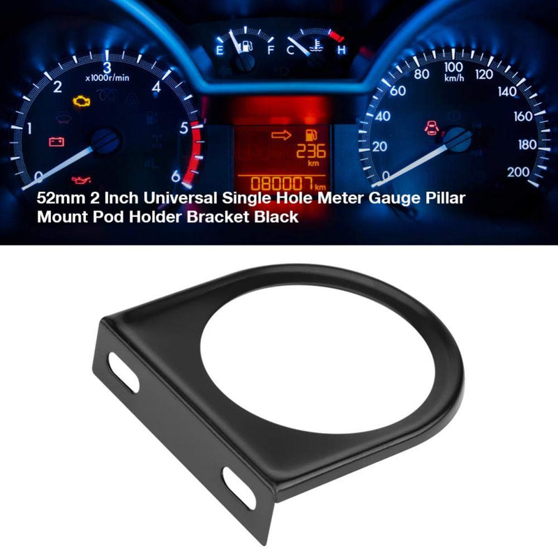Gauge Bracket Holder, 52mm 2 Inch Universal Single Hole Meter Gauge Pillar Mount Pod Holder Black