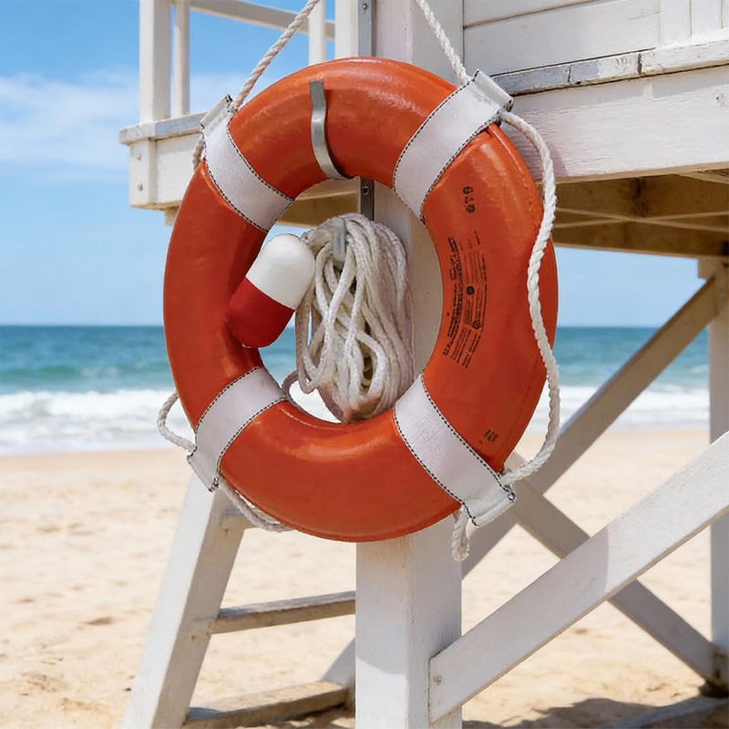 Kemp USA Aluminum Ring Buoy J-Hook Mounting Bracket Wall Hanger for Lifesaving Ring Buoys & Throw Ropes Corrosion-Resistant Marine Dock Pool Safety Storage