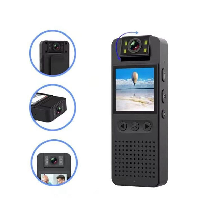FOSA Body Camera with 180 Degree Rotation Lens, 256g Memory Expansion, and Professional Noise Filtering, Portable Back Clip Design, One, WiF
