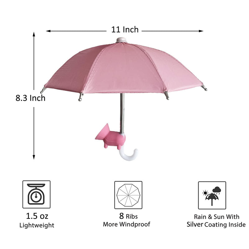 UV Protection Phone Umbrella for Sun,Universal Adjustable Piggy Suction Cup Phone Stand Umbrella for Phone,Stand Sun Visor,Sun Shade Cover Cell Phone Umbrella Sun Shade Pink