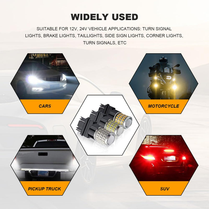 2Pcs 3157 LED Bulbs, 3056 3156 3057 4157 LED Replacement Bulbs, Super Bright LED Turn Signal Bulbs for Front Rear Turn Signal Light Blinker Parking Side Marker Brake Lights (Amber Yellow) Amber Yellow
