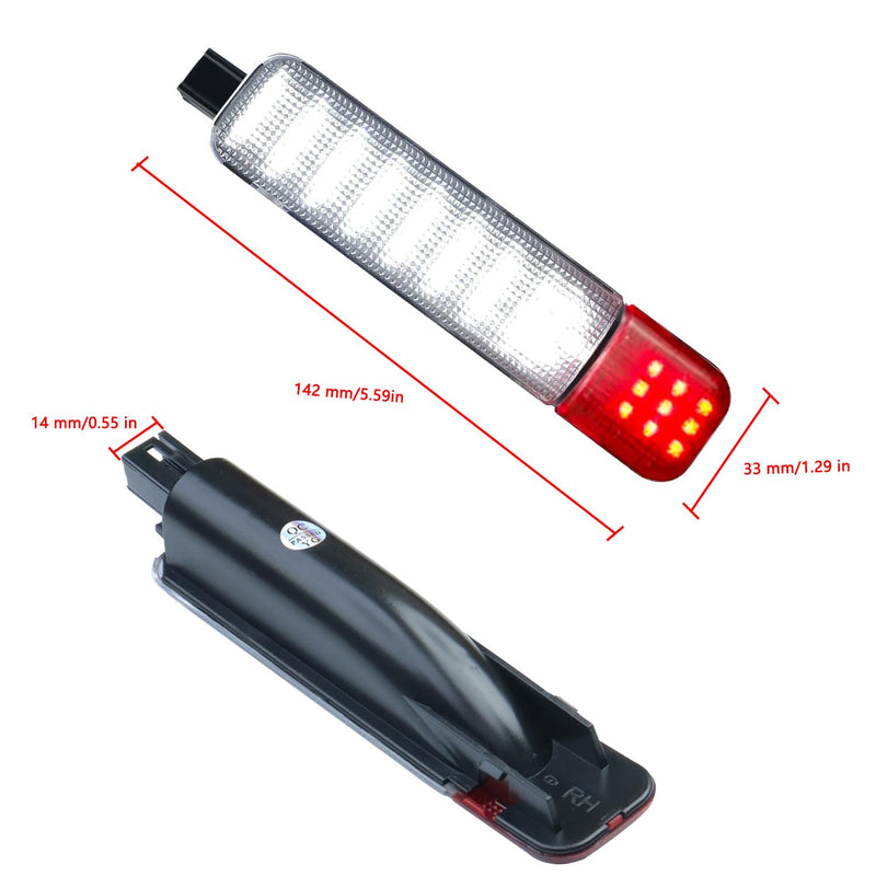 Led Interior Door Courtesy Light Compatible with 1999-2006 Silverado Sierra 1995-1999 C/K 1500 2500 3500 Suburban Tahoe Avalanche 1999-2006 Yukon Escalade Warning Light 4pcs red and white