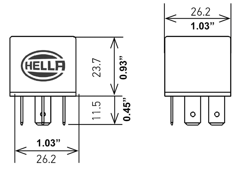 HELLA 933332101 Standard 40 Amp SPST Mini Relay