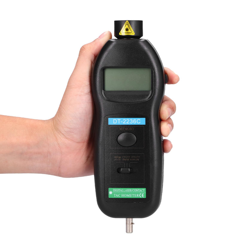 DT2236C Digital Photo Tachometer Pocket Rotation Digital Speed Tach Tester for Automobile Maintenance, 0.5-19999rpm, Non 2.5~99999rpm