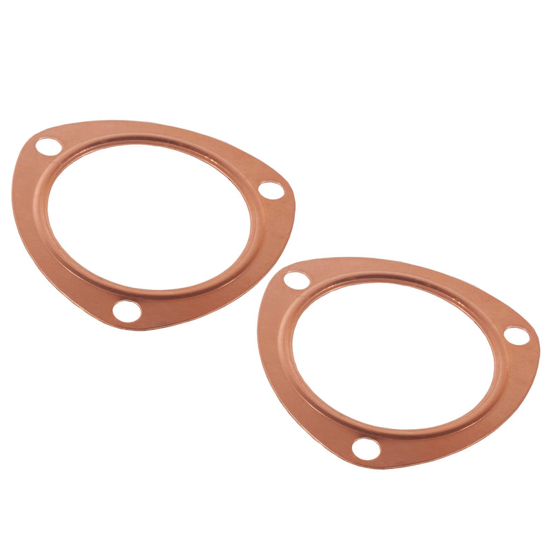 3 Bolt Header Gasket 3 Collector Gaskets Copper 350 Header Gasket Exhaust Flange Gasket For SBC BBC 302 454 383 Header Exhaust Collector Gasket,3inch Triangle Exhaust Gaskets 3" (3 Bolt Pattern) 2PCS