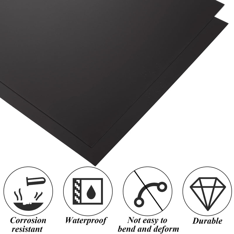 4PCS 12 x 12 x 1/32 (0.04”) Inch Anodized Aluminum Sheet, Black Aluminum Engraving Blanks, 0.8MM Thin Metal Plates for Laser Engraving, Crafting, DIY, House Decoration 12x12x1/32 Inch-4PCS