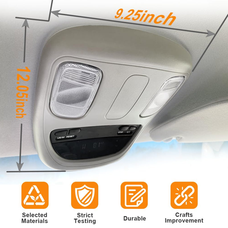Overhead Console for Dodge Ram 1500 2500 3500 (2002-2010), Dome Light for Dodge Ram 1DK78BD1AA 1DK78TL2AA, Comes with LED Lights, Beige LED light