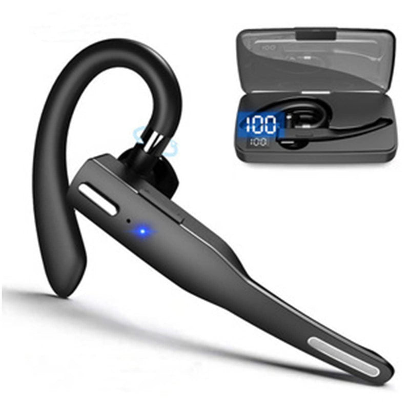 Zopsc Single Ear Wireless Headset, Bluetooth 5.3, LED Display Charging Case, Noise Reduction, 12H Talk Time for Sports Work Travel, in Ear Bluetooth Earpiece Standard Headphones with Charging Compartment