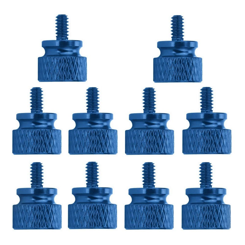 10-pcs Anodized Aluminum Computer Case Thumbscrews (6-32 Thread) for Computer Cover/Power Supply/PCI Slots/Hard Drives DIY Personality Modification & beautification (Sky Blue)