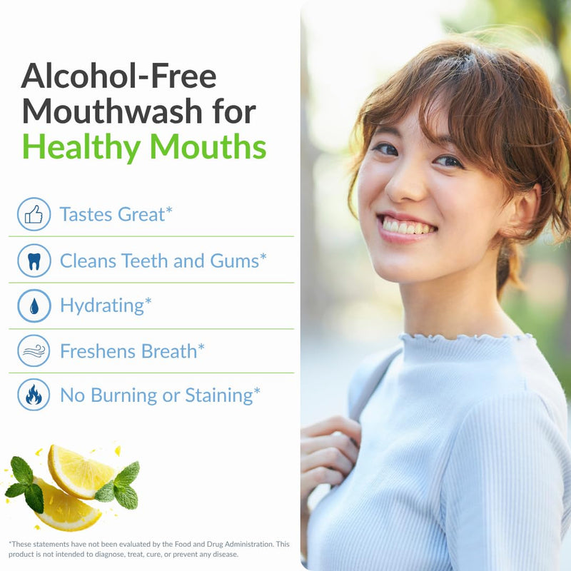 StellaLife Wellness Herbal Mouthwash – Natural Hydrading Alcohol-Free Oral Solution for Halitosis/Bad Breath Relief (Not Vega Rinse) Lemon Mint