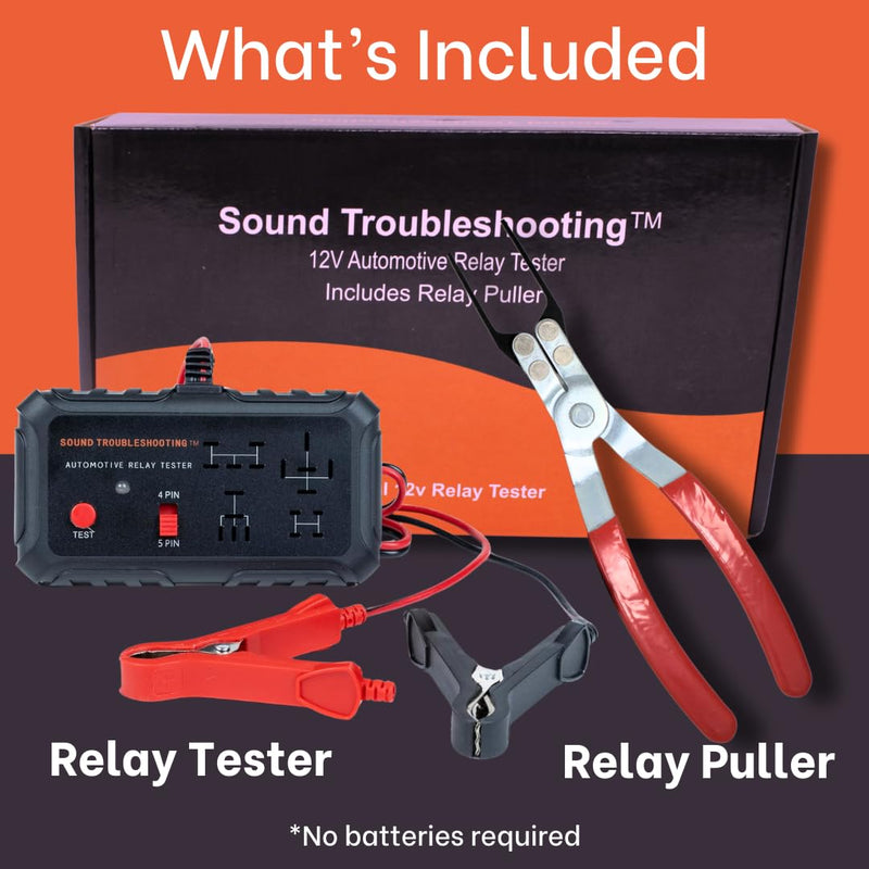  [AUSTRALIA] - Automotive Relay Tester with Relay Puller - 12V Auto Relay Diagnostic Tool, Small Handheld DIY Car Relay Tester with Battery Clips, Relay Testing Kit, Electrical Systems Tool