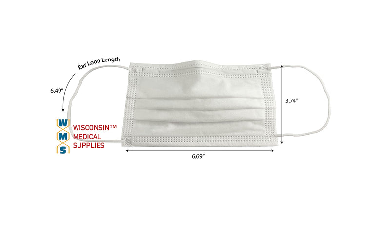 WMS 4-Layer Face Masks, Wisconsin Medical Supplies, MADE IN USA, 1 Pack (50 Masks)