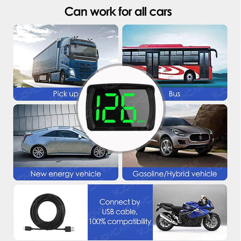 New Speedometer HUD GPS Digital Speed Meter MPH Speedo Head Up Display for Cars Trucks, USB Cable Plug & Play (G20-Only Green) G20-Only Green