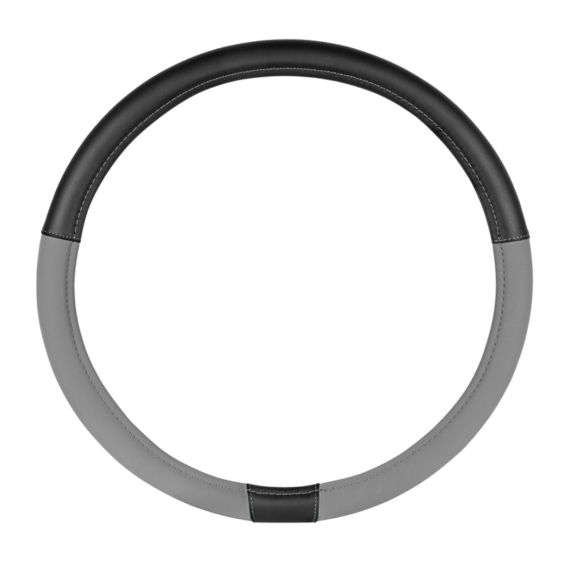 Cat® BigDrive Faux Gray/Black Leather Semi Truck Steering Wheel Cover, Fits RV and Big Rig Trucker, Steering Wheel Cover for Trucks 18 Wheeler - X-Large 17.5" - 18" Inches XL Big Rig (17.5-18") Black/Gray BigDrive