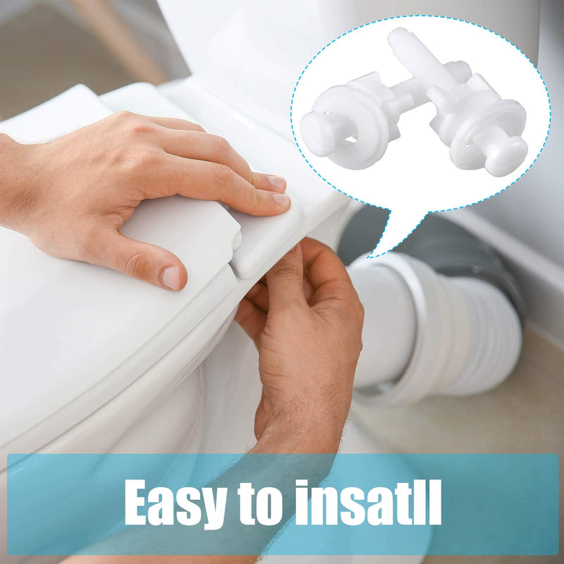 Jetec 32 Pieces Toilet Seat Screws Replacement Kit Plastic Bolts with Plastic Nuts and Washers Parts Kit for Fixing the Top Toilet Seat, White 1
