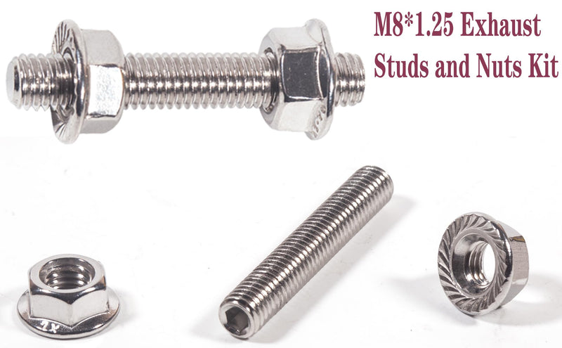 M8*1.25 Exhaust Manifold Stud Nuts for Ford 5.4 F150 F250 Exhaust Studs and Nuts,Stainless Steel F-150 F-250 E150 E250 E350 Econoline Expedition Explorer Mustang Mercury 4.6L 5.4L N811313S431 48PCS.