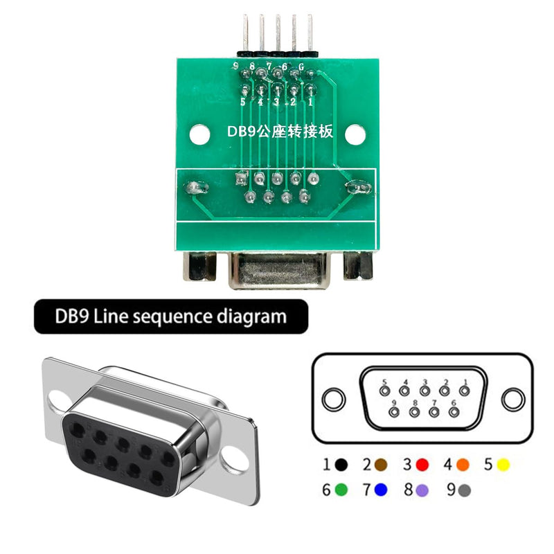 2Pcs DB9 Female Breakout Conversion Board, RS232 D-SUB Serial 9Pin to DIP 0.1” Pitch Bent Pin Test board for DB9 Serial Communication Prototyping or Troubleshooting