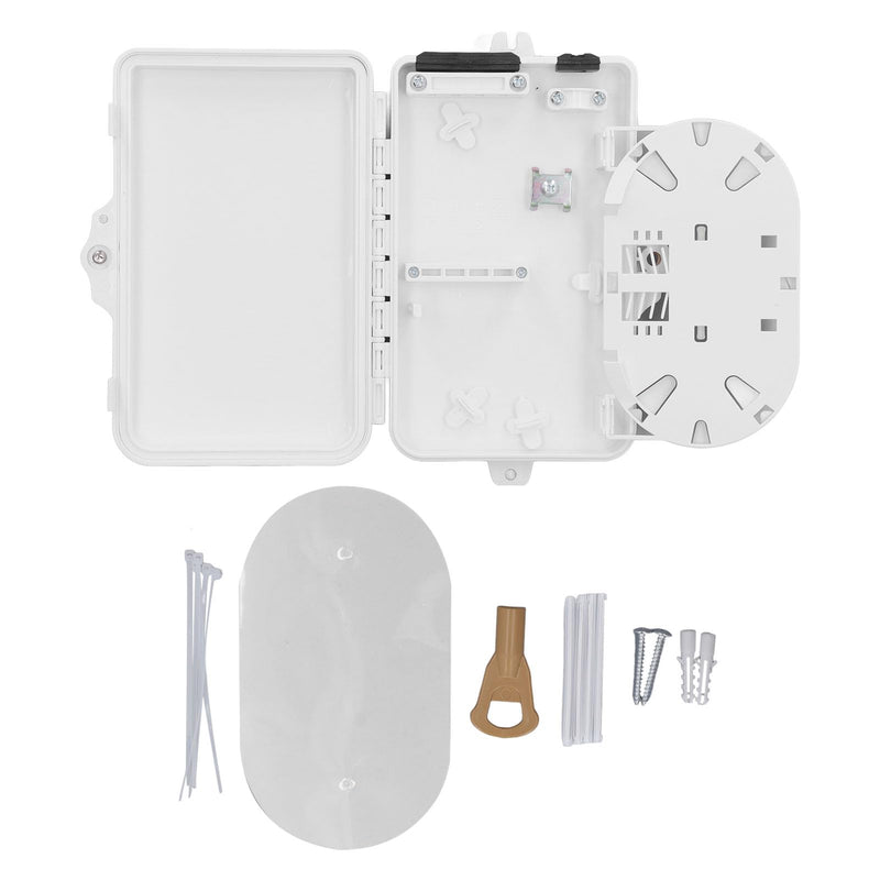Generic IP65 Fiber Distribution Box 4 Core Wall Mount Fiber Optic Terminal Box Indoor Outdoor ABS Optical Termination Enclosure with Cable Ties