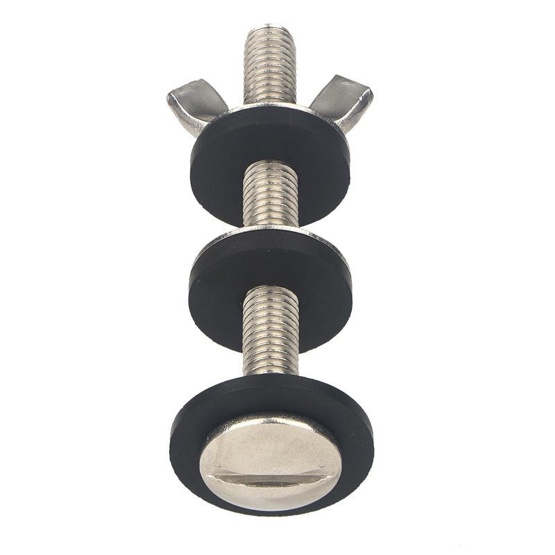 Universal Toilet Tank to Bowl Gasket & Tank to Bowl Bolts, 2 Kind Gasket and 4 Pieces 5/16 * 3.15 Inch Toilet Tank Bolts, Fit Most 2-Inch and 3-Inch Flush Valve Opening black