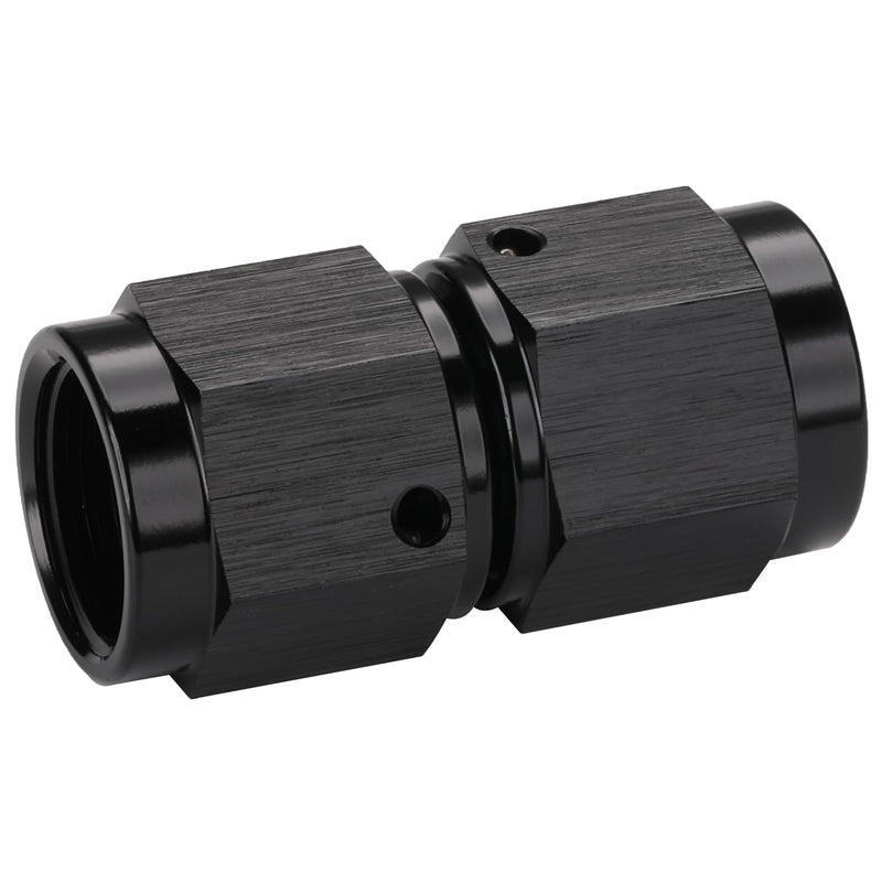 6AN Female to 6AN Female Straight Swivel Coupler Fitting Adapter Union Aluminum Black Black - Straight
