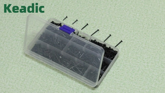 Keadic 1200Pcs Black High Strength Nails Kit, 10/13/16/19/22/25mm Black Shoes Nails Assortment Kit Metal Nails Tacks Anti-Slip Carbon Steel Nails Tacks Replacement for Boots Leather Repairs