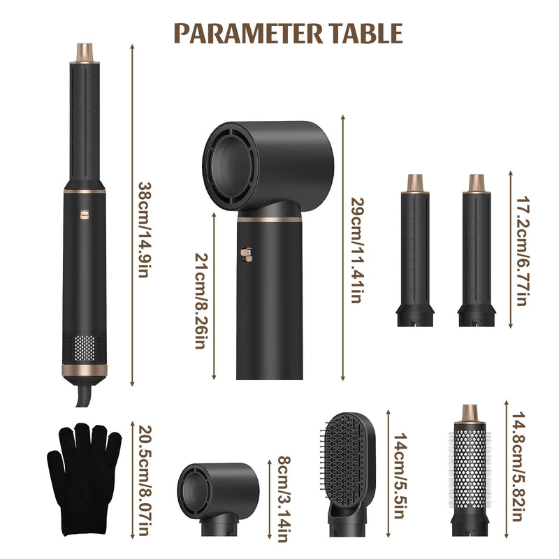 5 in 1 Hair Styler, Magic Hair Styler Set, Hot Air Hair Styler Brush with Hot Air Brush, Hair Dryer Brush, Hair Curler, Air Styler and Hair Dryer, Hairstyler for Volumizing, Straightening (A) A