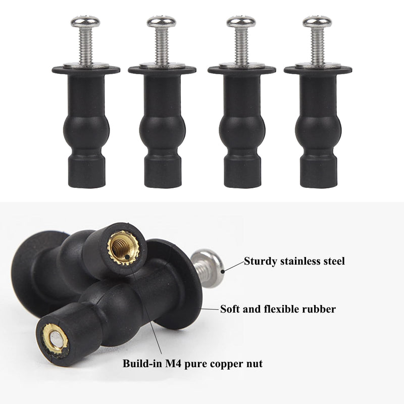 9mm Toilet Seat Screws Kit Compatible with Kohler San Rafael - 3466, 3467, 3384 Replacement Repair Part K-85040, K-84999, Set of 4 | Compatible with Kohler Rialto / St. Raphael toilet, Replaces Parts K-85040 & K-84999 Toilet Bolts and Rubber Anchor Nuts