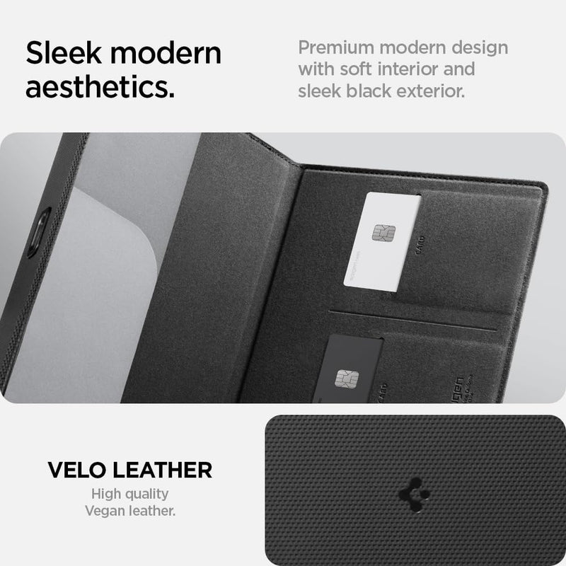 Spigen Car Registration and Insurance Card Holder for All Cars [Tesla Model Y Juniper (2025/26) & 3/Y/S/X/Cybertruck] Store Card Keys, ID License Holder, Essential Documents - Black