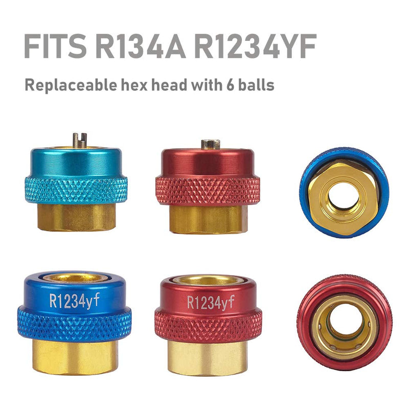 Lichamp Automotive AC R134A R1234YF Valve Core Remover and Installer Tool Set, for Standard and JRA Valve Core Couplers