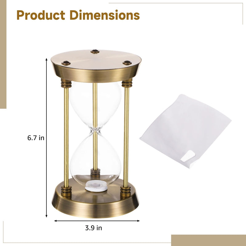 Empty Hourglass, Vintage Bronze Fillable Sand Timer with Hourglass Pap ...