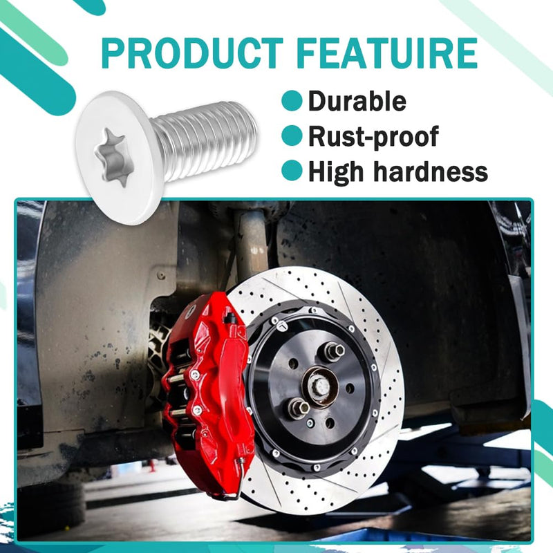 8PCS Stainless Steel Brake Disc Rotor Screws, Brake Rotor Bolt, Brake Rotor Screw Replacement OEM#11609271 Compatible with Buick,Chevry Suburban Standard Auto Parts Brake Rotor Retaining Screw (8PCS) 8PCS