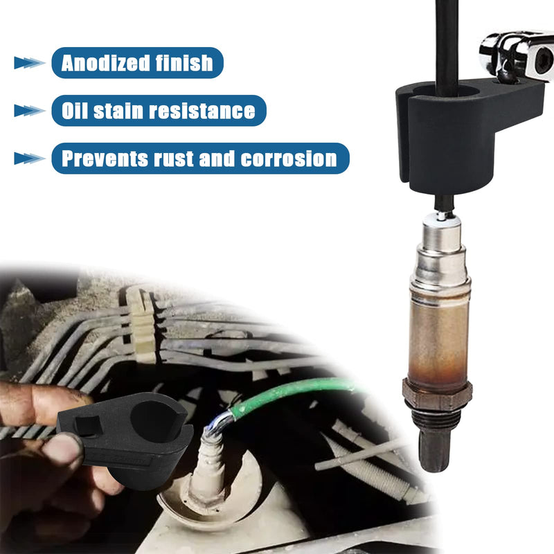 Automotive O2 Oxygen Sensor Socket Offset Wrench Remover Tool, 3/8-Inch Drive, 7/8-Inch (22mm), Wire Gate Accesses Sensor from Side, Preventing Damage to Wires, Universal for Most Models