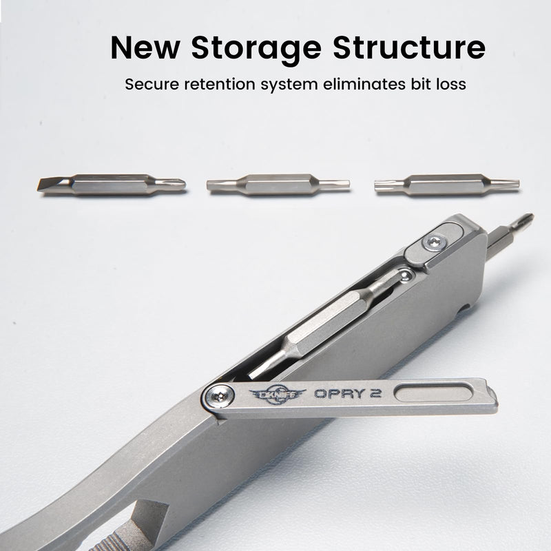 OKNIFE Opry Multitool EDC Titanium Pry Bar Set, Bottle Opener, Nail Puller with Hex Wrench, Screw and Pocket Clip Opry 2