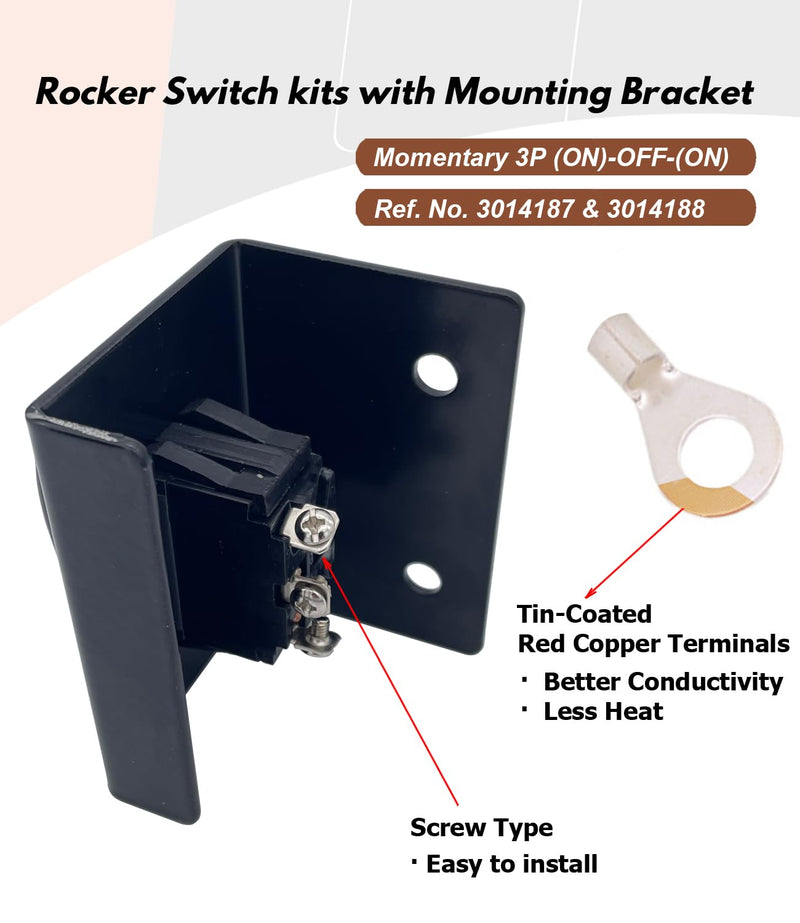 Momentary Rocker Switch 3014187 Replacement 12V Forward and Reverse Switch SPDT for Dump Body tarp System Anti-ice System with Bracket 3014188