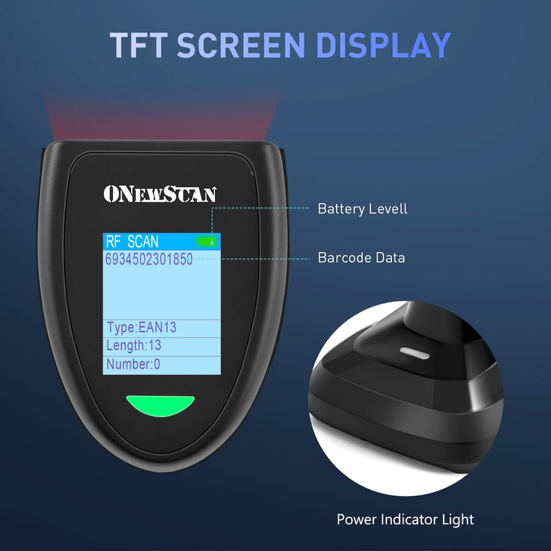 Barcode Scanner Wireless, QR Code Scanner Handheld Bar Code Scanners with Base 2 in 1 USB Wired Connection & 2.4G Wireless 1D&2D&PDF417 Data Matrix Automatic Barcode Reader NS-2206PT