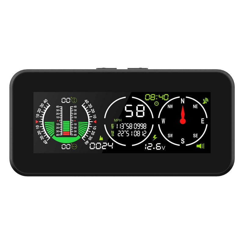 M60 Car Inclinometer for Off-Road SUV Vehicles, MPH KMH GPS Speedometer with Compass, Multifunctional Digital HUD Level Tilt Gauge Angle Slope Meter with Coordinate Display M60