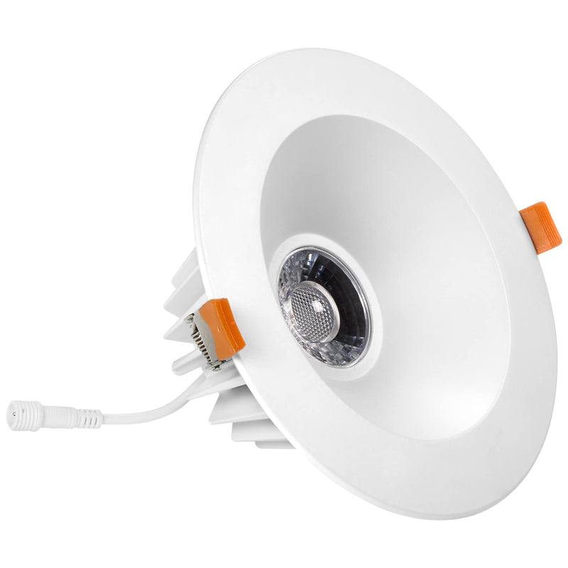 Maxxima 6 in. Ultra-Thin Recessed Anti-Glare LED Downlight, Canless IC Rated, 1300 Lumens, 5 Color Temperature Selectable 2700K/3000K/3500K/4000K/5000K, Dimmable, 90 CRI, 5 CCT Slim, J-Box Included White