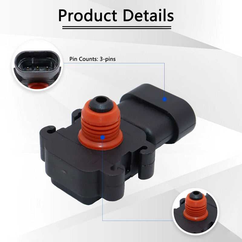 Manifold Absolute Pressure Map Sensor 213-796 12614973 16187556 Compatible with Chevy Chevrolet Buick Lesabre GMC GM Cadillac Saturn Oldsmobile Pontiac Bonneville Isuzu Saab 16249939 213-351