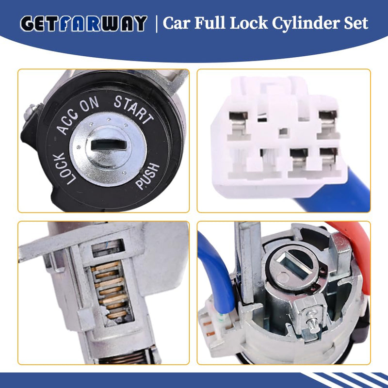 Car Full Lock Cylinder Set 81970-3XA00 81910-3XA00 Compatible with Hyundai Elantra 2011 2012 2013 2014 2015 1.8L 2.0L 1 x Ignition Switch /1 x Front Left Door Lock /2 x Universal Keys For Hyundai Elantra 11-15