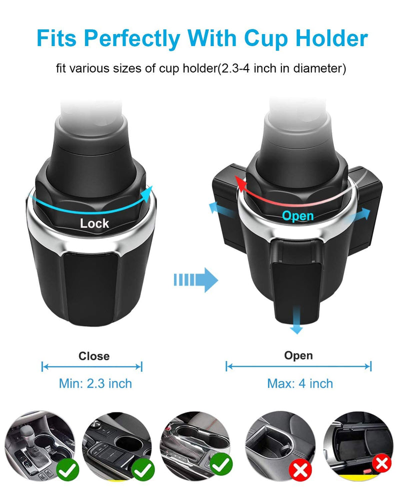 woleyi Cup Holder Tablet Mount, Car/Truck Cupholder Tablet Holder Stand Car Mount with Adjustable Arm, Compatible with iPad Pro, Air, Mini, Galaxy Tab, Z Fold, Fire HD, iPhone and More 4.7-13" Devices