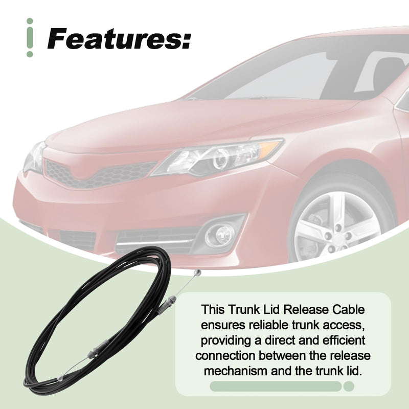 Trunk Lid Release Cable Compatible with 2012-2014 Camry L 2012-2017 Camry LE XLE SE XLE 2015-2017 Camry XSE Replace 912-702 6460706191 6460706190