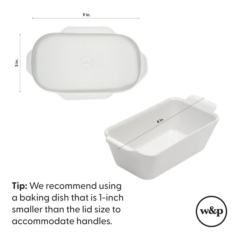 W&P Reusable Silicone Stretch Lid, Set of 3 – Casserole (9x13), Brownie (8x8), Loaf (5 x 9), Dishwasher Safe, Freezer Safe, LFGB/Premium Materials, Microwave Safe, Clear